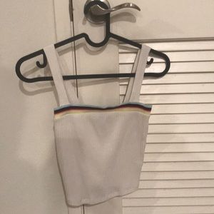 White tank with rainbow detail!